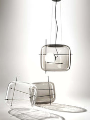 Pendant Light Ribbed Glass Black - STELLA | Tranquility