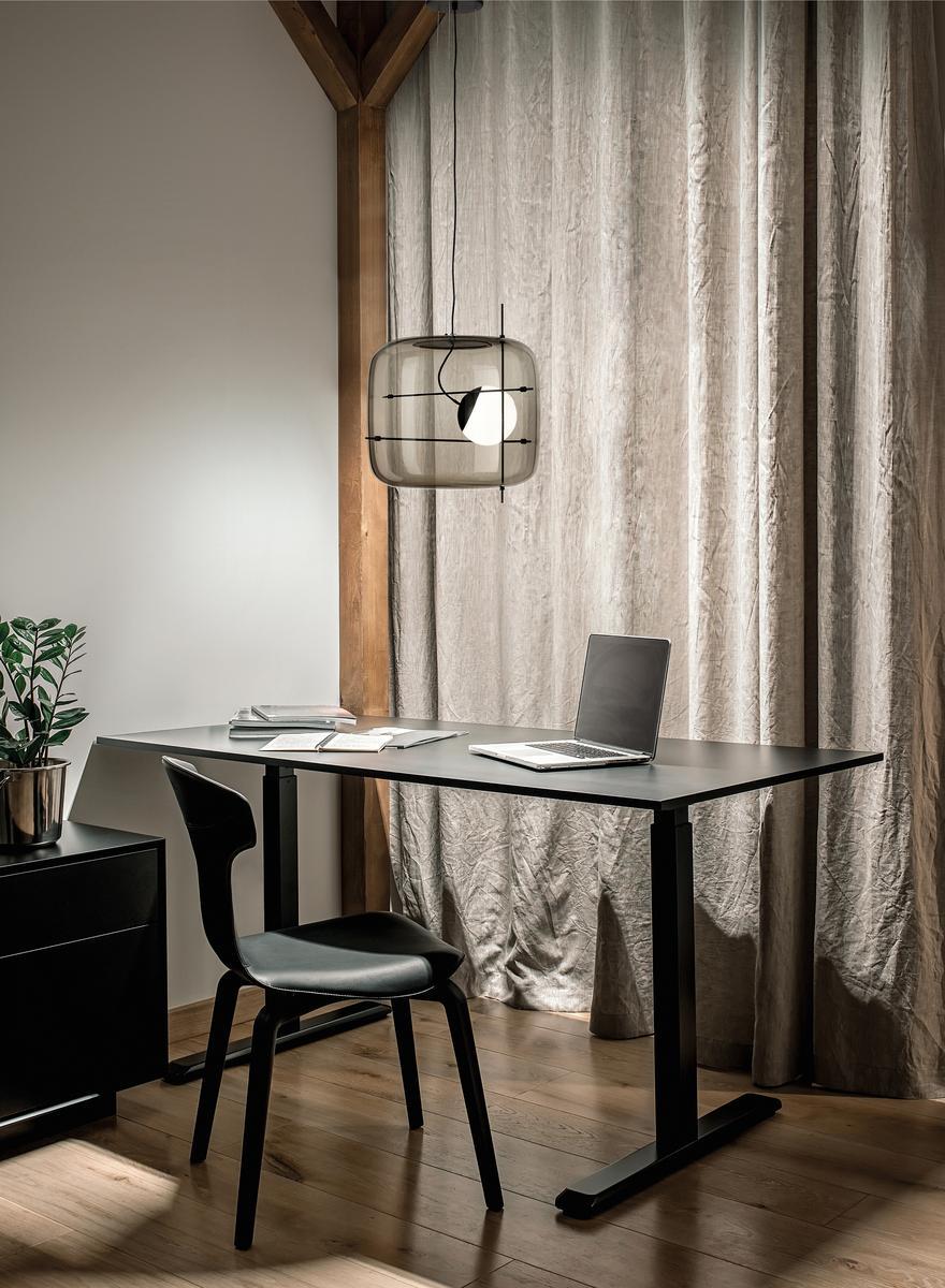 Pendant Light Ribbed Glass Black - STELLA | Tranquility