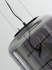 Pendant Light Ribbed Glass Black - STELLA | Tranquility