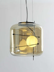 Pendant Light Ribbed Glass Black - STELLA | Tranquility