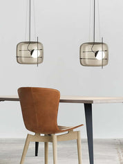 Pendant Light Ribbed Glass Black - STELLA | Tranquility