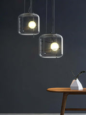 Pendant Light Ribbed Glass Black - STELLA | Tranquility