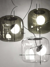 Pendant Light Ribbed Glass Black - STELLA | Tranquility