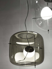 Pendant Light Ribbed Glass Black - STELLA | Tranquility