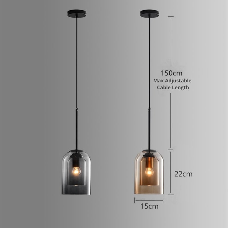 Pendant Light Smoke Grey Glass - VOLTEC | Luxury Ambiance