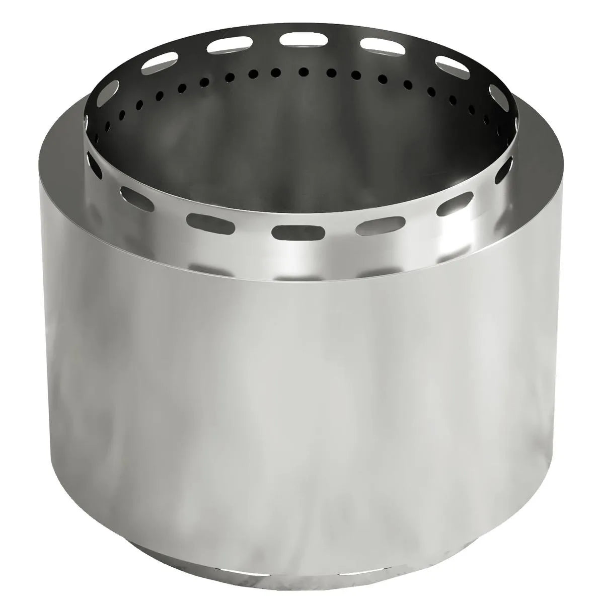 Smokeless Fire Pit Portable Wood Burning, 48.5cm, Silver Stainless Steel with Poker for Garden Camping Bonfire Party