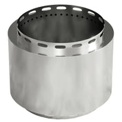 Smokeless Fire Pit Portable Wood Burning, 48.5cm, Silver Stainless Steel with Poker for Garden Camping Bonfire Party