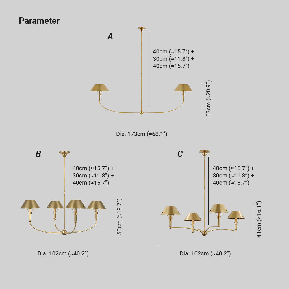 Alessio Vintage Luxury Metal Pendant Light Shades Living Dining Room