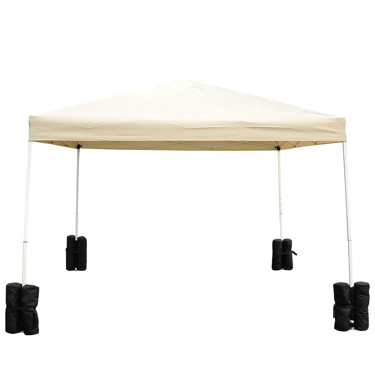 Octagonal Garden Gazebo, 8-Sided, 6.8×5 m, White Heavy Duty Metal Frame Outdoor Marquee Party & Wedding Canopy