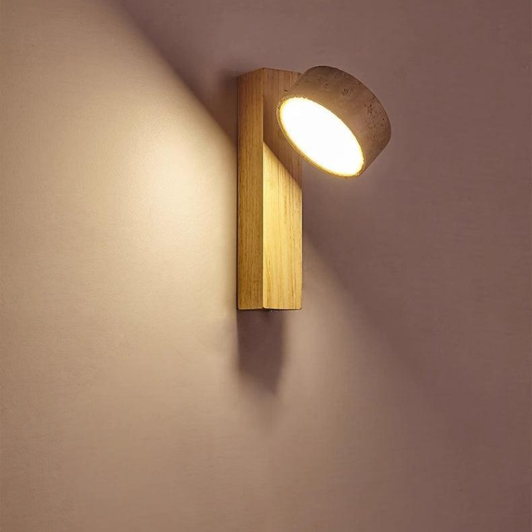 Wall Light Travertine Wood - ALKANE | Serene Glow