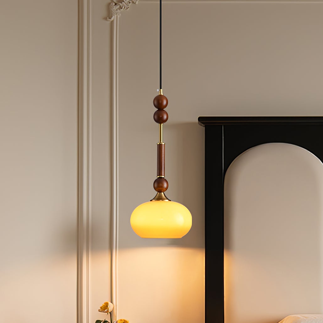 Pendant Light Wood Brass - SPARKX | Elegant Lighting