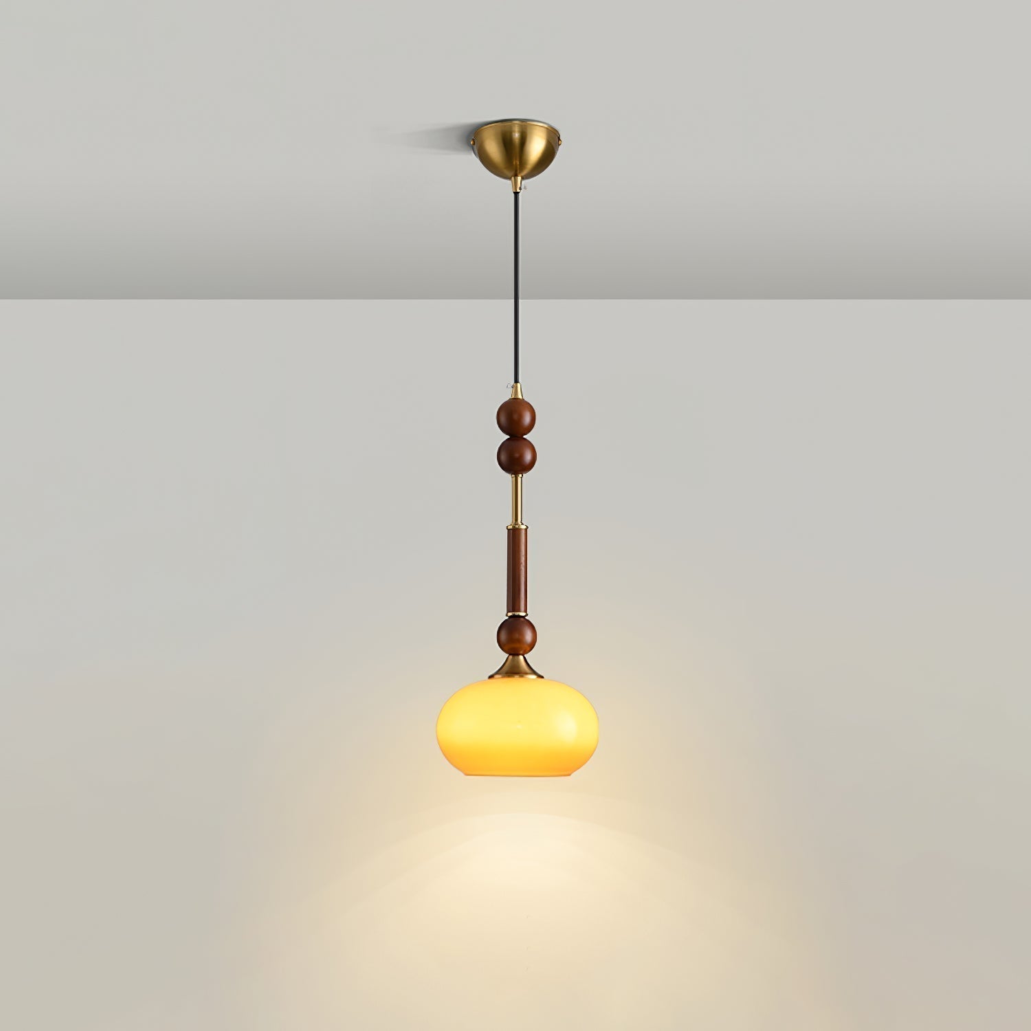 Pendant Light Wood Brass - SPARKX | Elegant Lighting