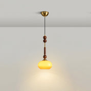 Pendant Light Wood Brass - SPARKX | Elegant Lighting