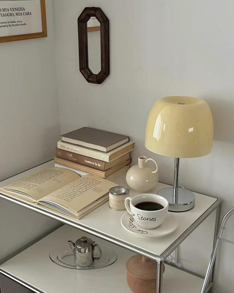 RANGU designer table lamp highlighting its sculptural silhouette in profile — DecoHarmonie