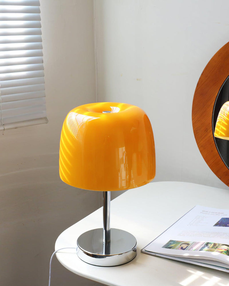 RANGU designer table lamp detail of the dimmer switch and base — DecoHarmonie