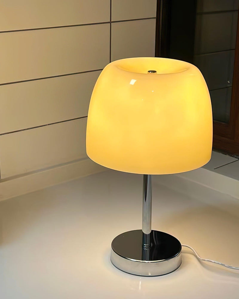 RANGU designer table lamp softening the light in a contemporary lounge — DecoHarmonie