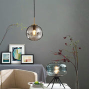 Pendant Light Smoky Gray Glass - OHMEXA | Warm Ambiance