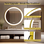 Gold Bathroom Light LED, 60cm - LYNXIS | Glare-Free