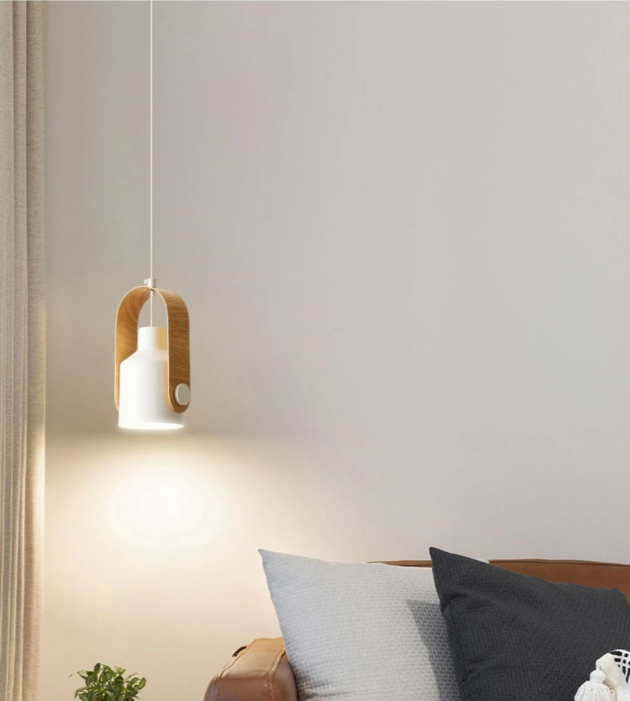 Pendant Light Wood Metal - SYNDEX | Elegant Lighting