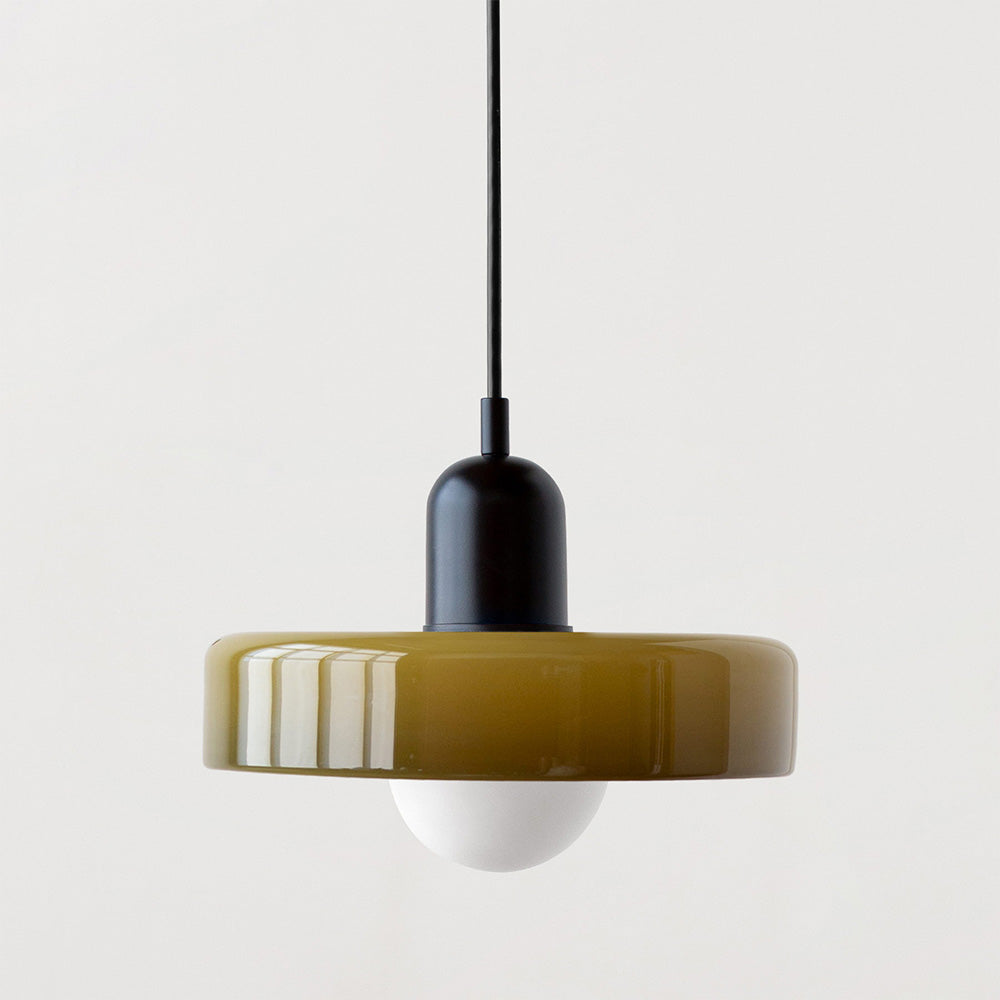 Pendant Light Green Glass Red - MODUSX | Bauhaus Style