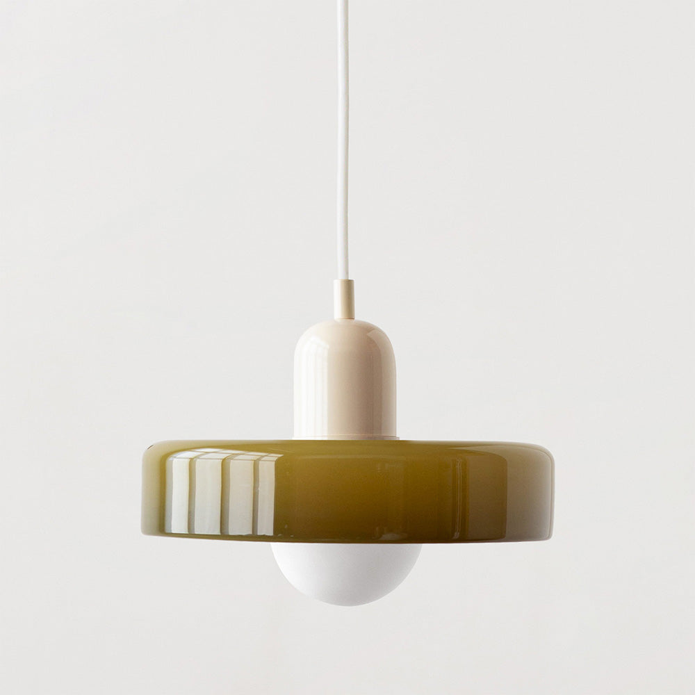 Pendant Light Green Glass Red - MODUSX | Bauhaus Style
