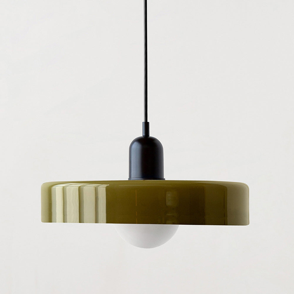 Pendant Light Green Glass Red - MODUSX | Bauhaus Style