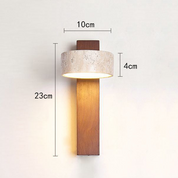 Wall Light Travertine Wood - ALKANE | Serene Glow
