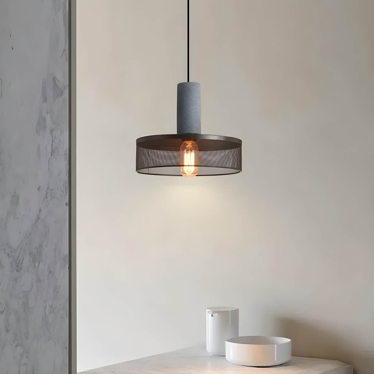 Pendant Light Iron Concrete Adjustable - SOLARX | Loft Style