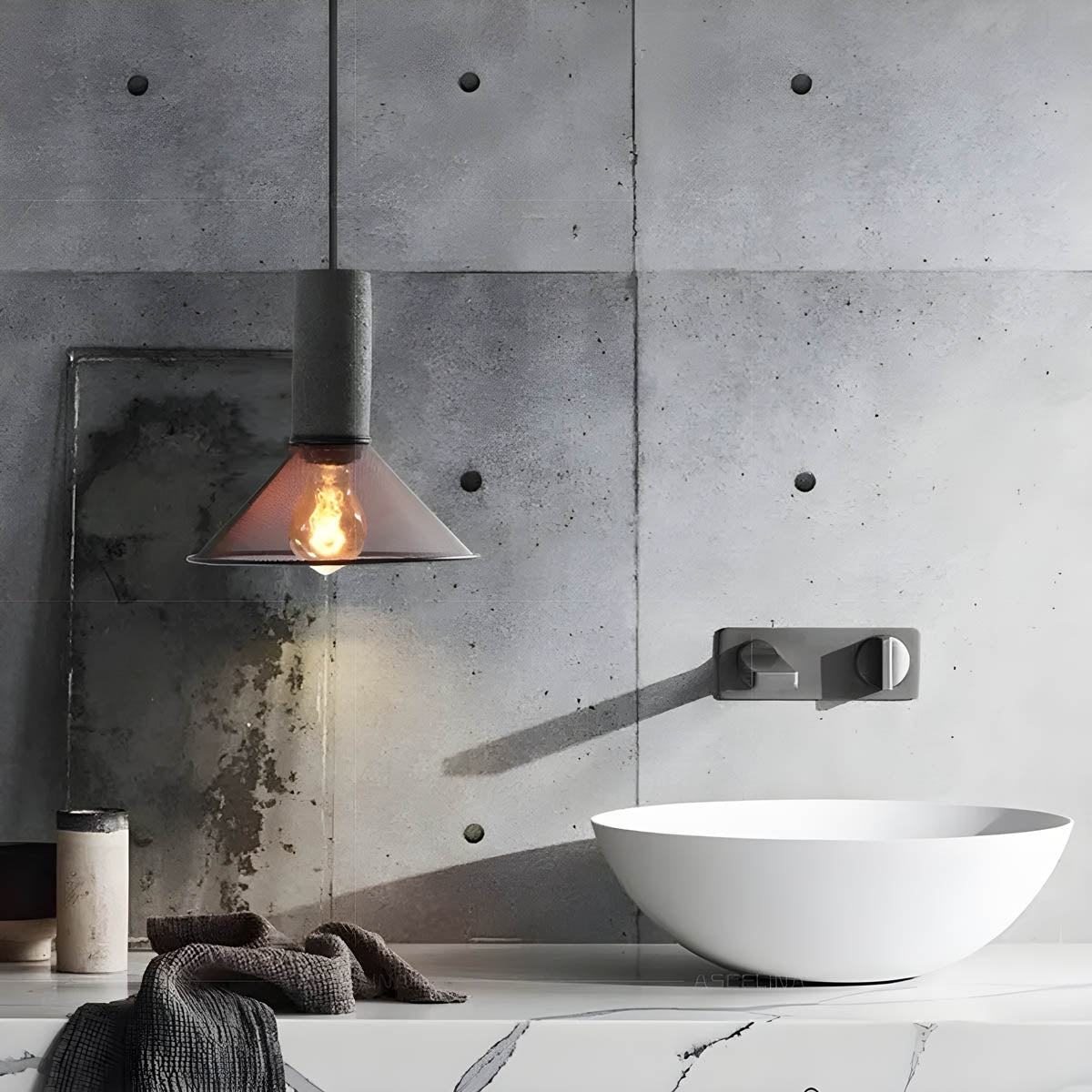 Pendant Light Iron Concrete Adjustable - SOLARX | Loft Style