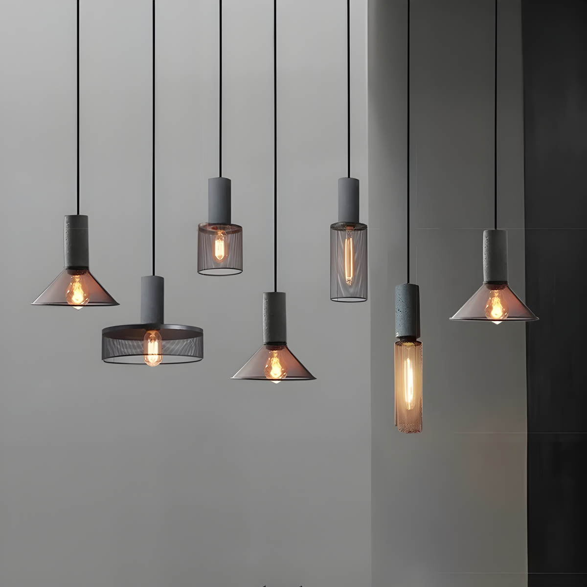 Pendant Light Iron Concrete Adjustable - SOLARX | Loft Style