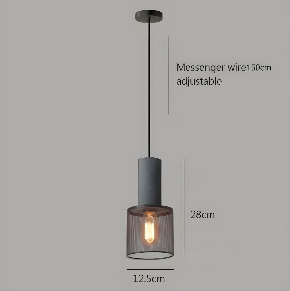 Pendant Light Iron Concrete Adjustable - SOLARX | Loft Style