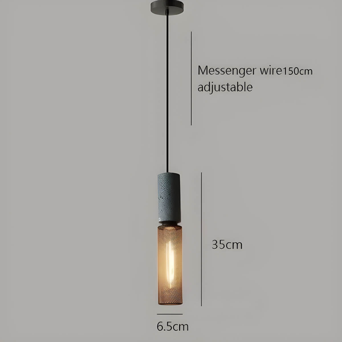 Pendant Light Iron Concrete Adjustable - SOLARX | Loft Style