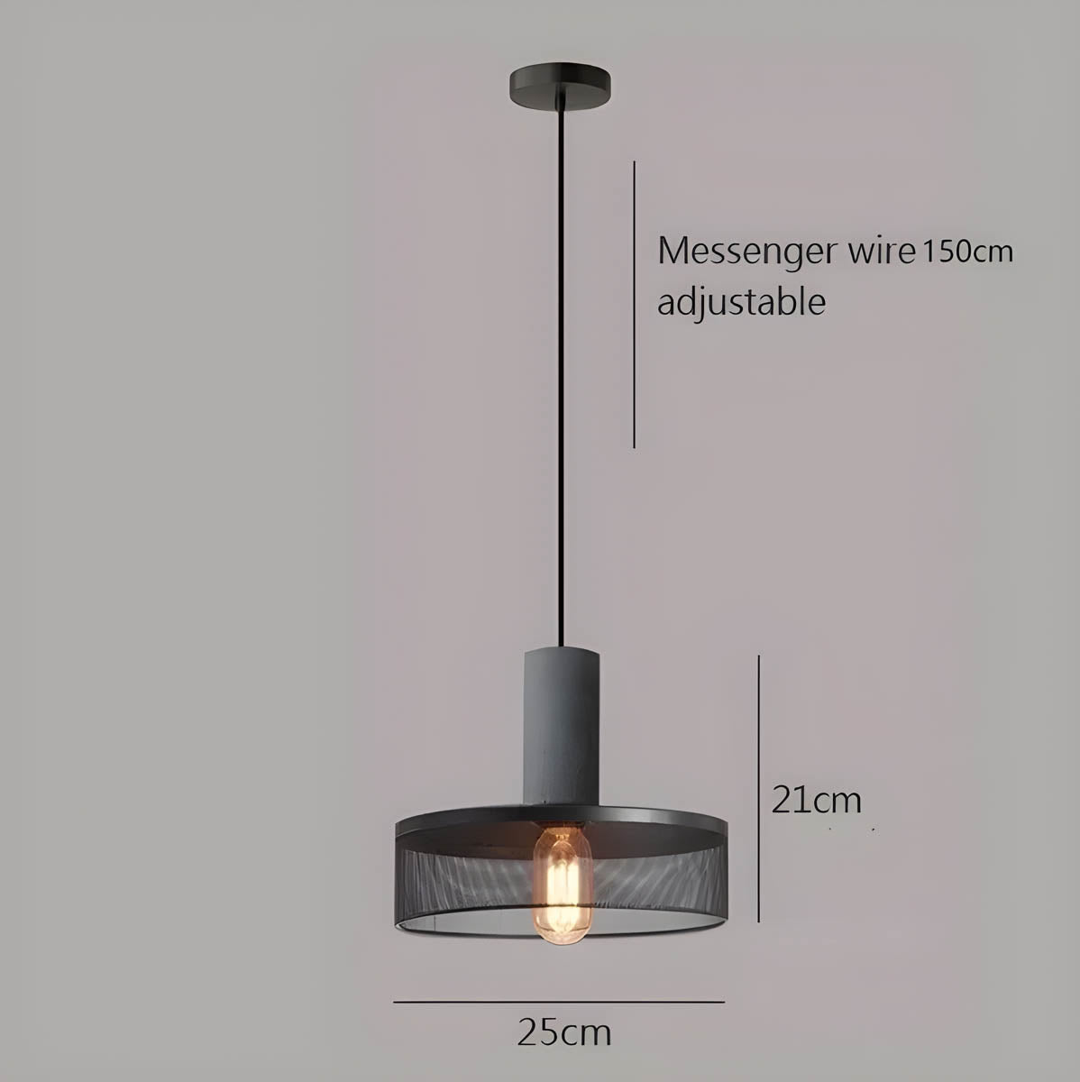 Pendant Light Iron Concrete Adjustable - SOLARX | Loft Style
