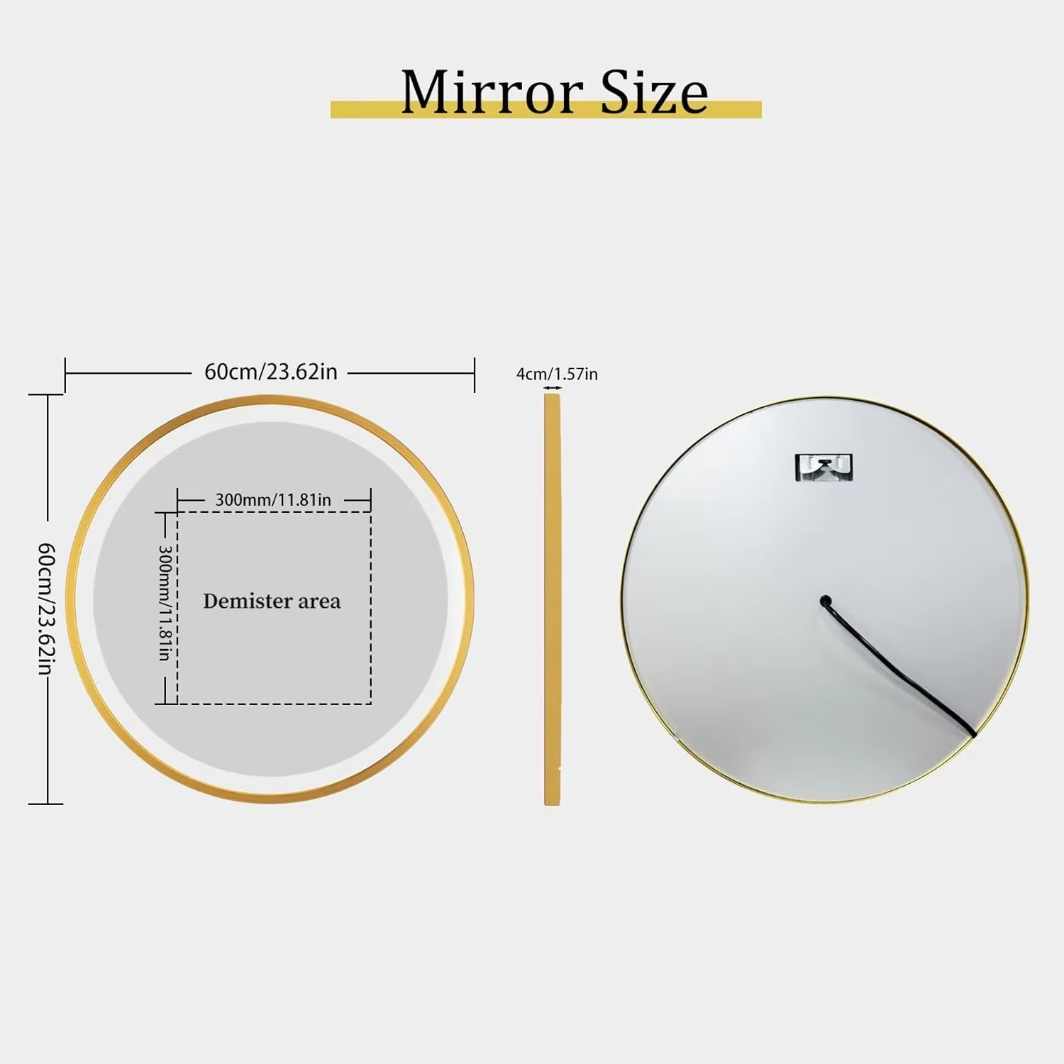 Gold Bathroom Light LED, 60cm - LYNXIS | Glare-Free
