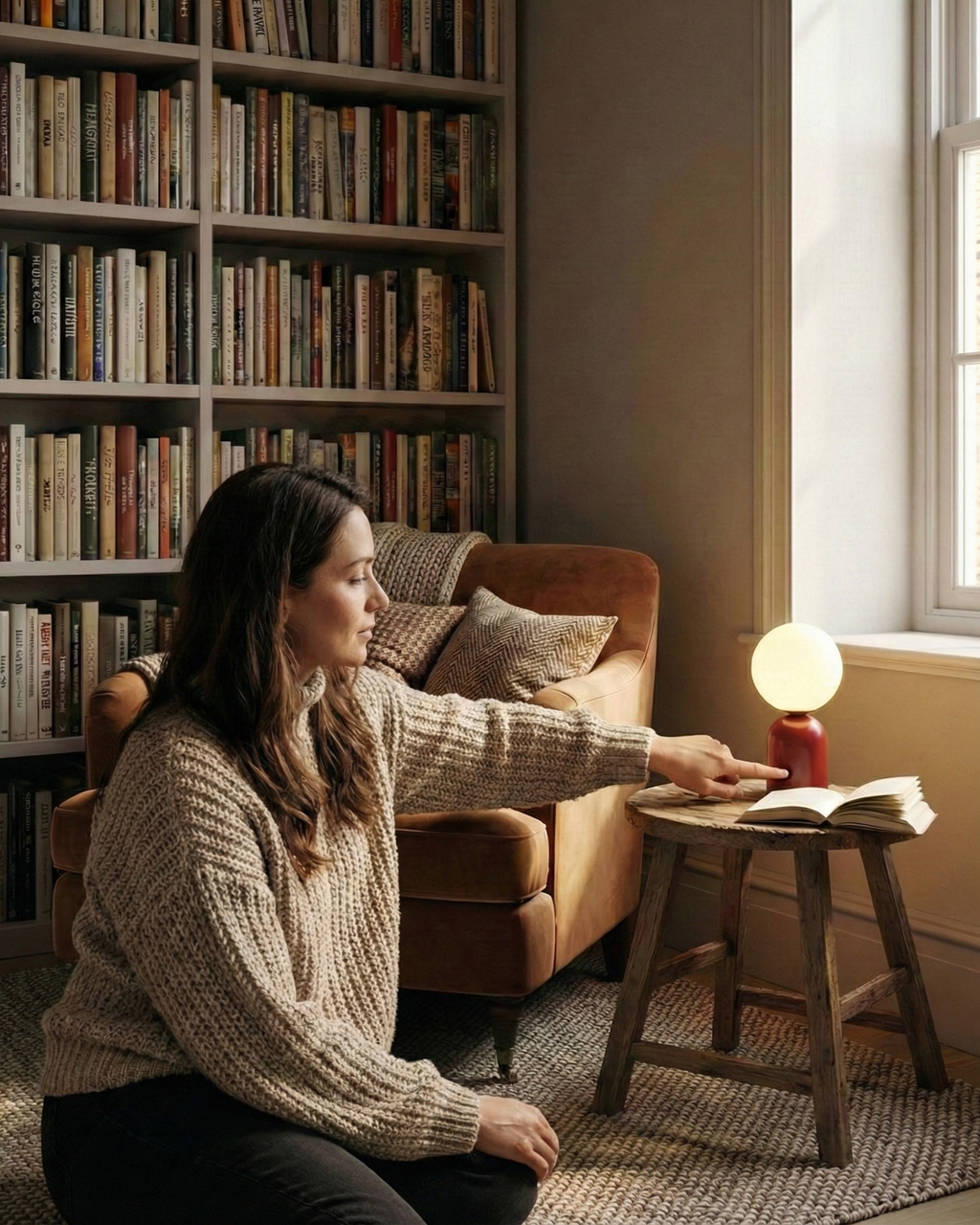 LUMI cordless designer table lamp styled in a minimalist Australian interior — DecoHarmonie