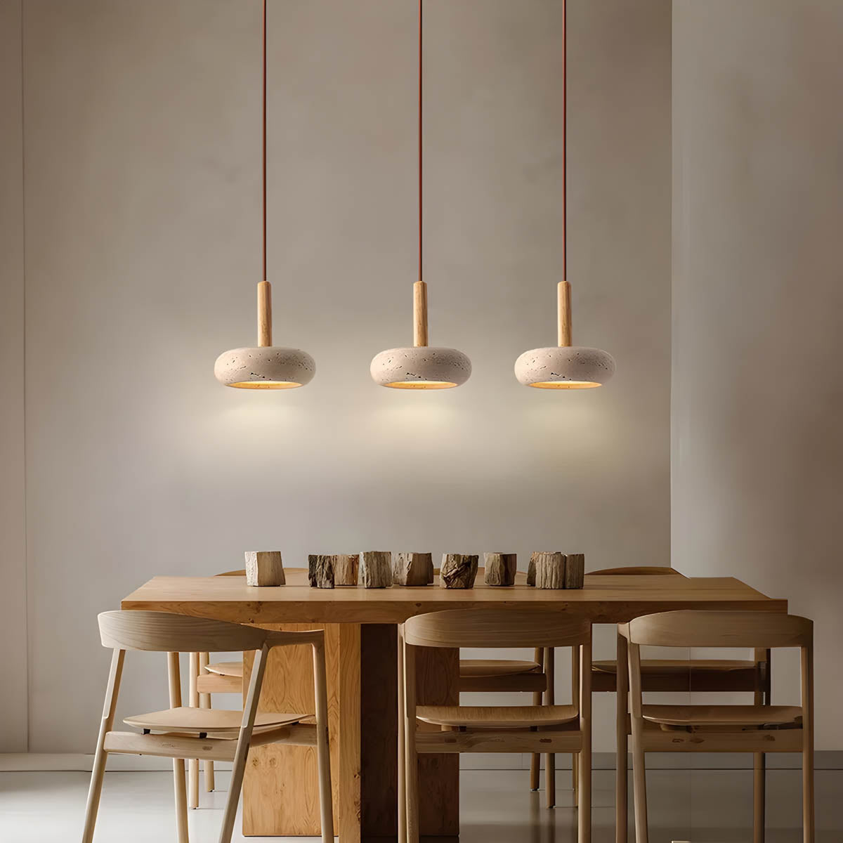 Pendant Light Travertine LED - STRATA | Tranquil Glow
