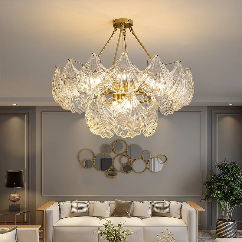 Chandelier Shell Glass - FLEXUM | Elegant Lighting