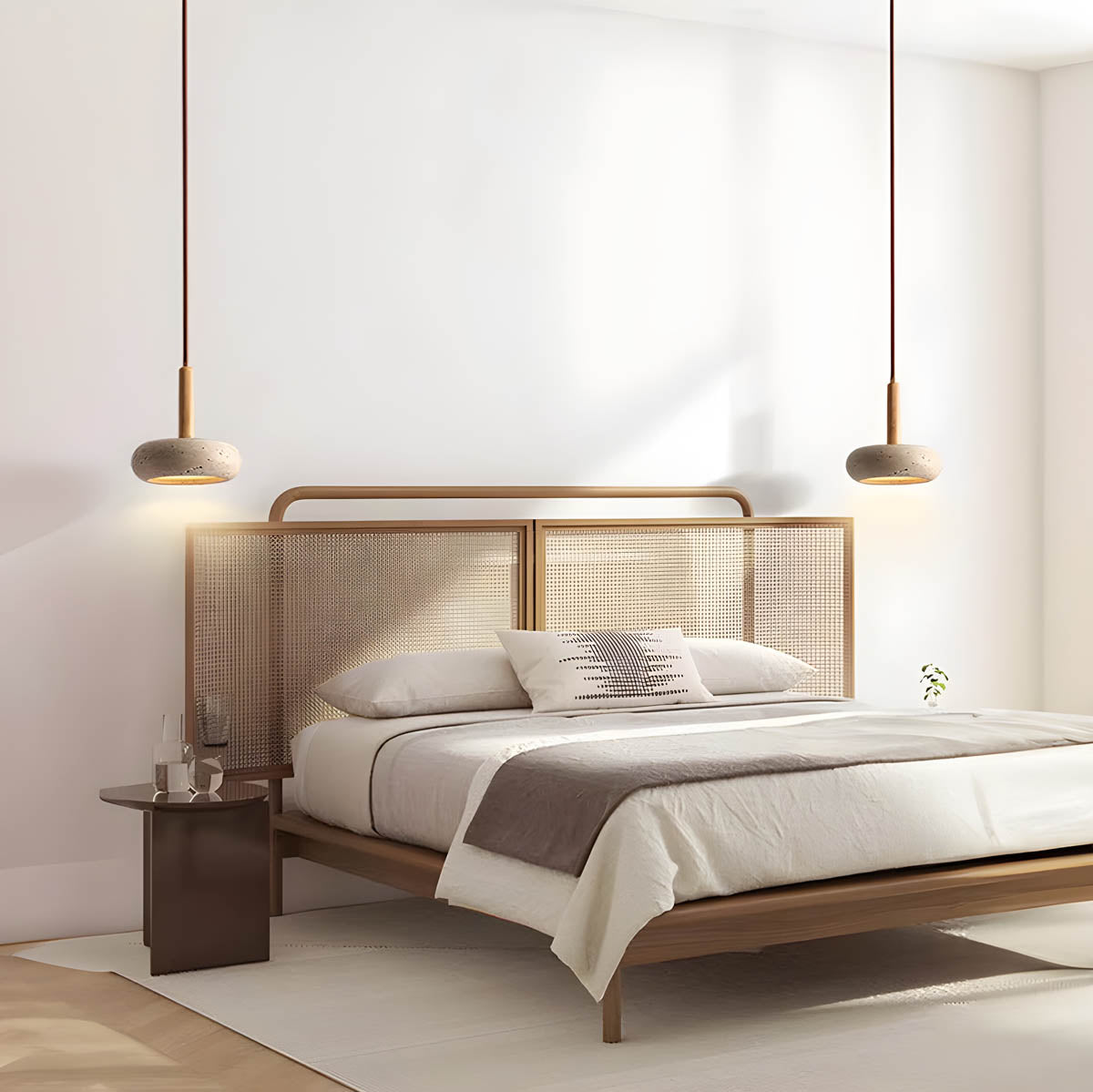 Pendant Light Travertine LED - STRATA | Tranquil Glow
