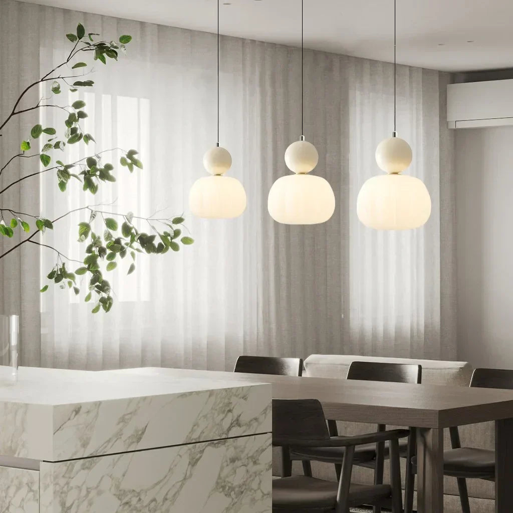 Pendant Light Cream Metal - SOLEXA | Bauhaus Style