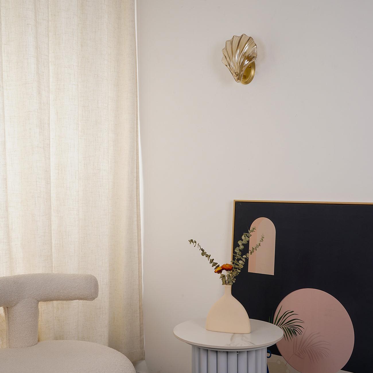 Wall Light Brass Amber - ALGOSA | Coastal Serenity