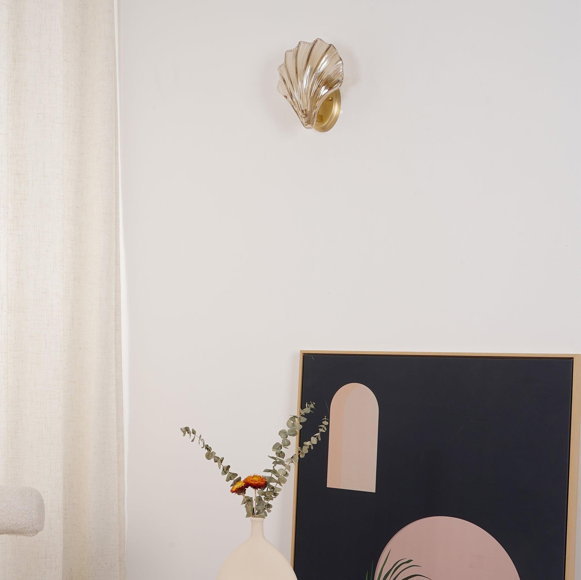 Wall Light Brass Amber - ALGOSA | Coastal Serenity