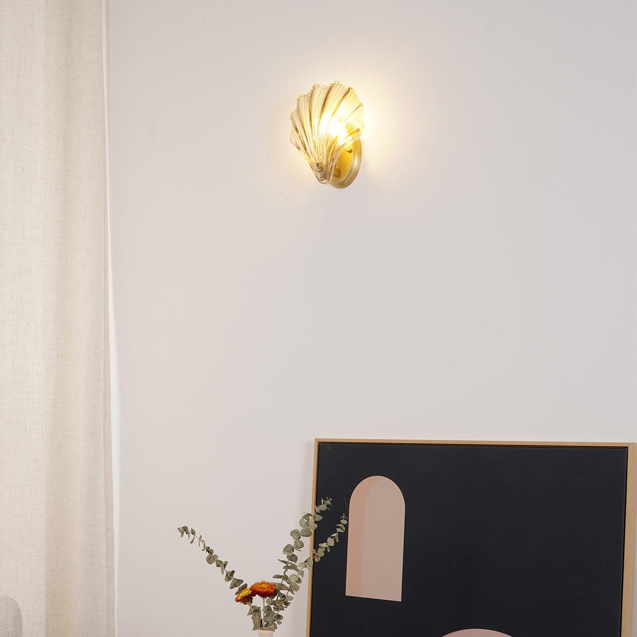 Wall Light Brass Amber - ALGOSA | Coastal Serenity