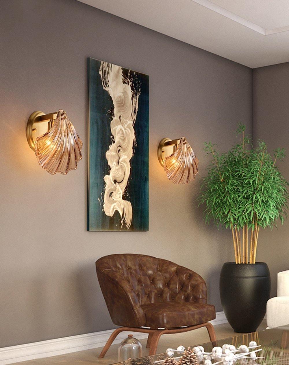 Wall Light Brass Amber - ALGOSA | Coastal Serenity
