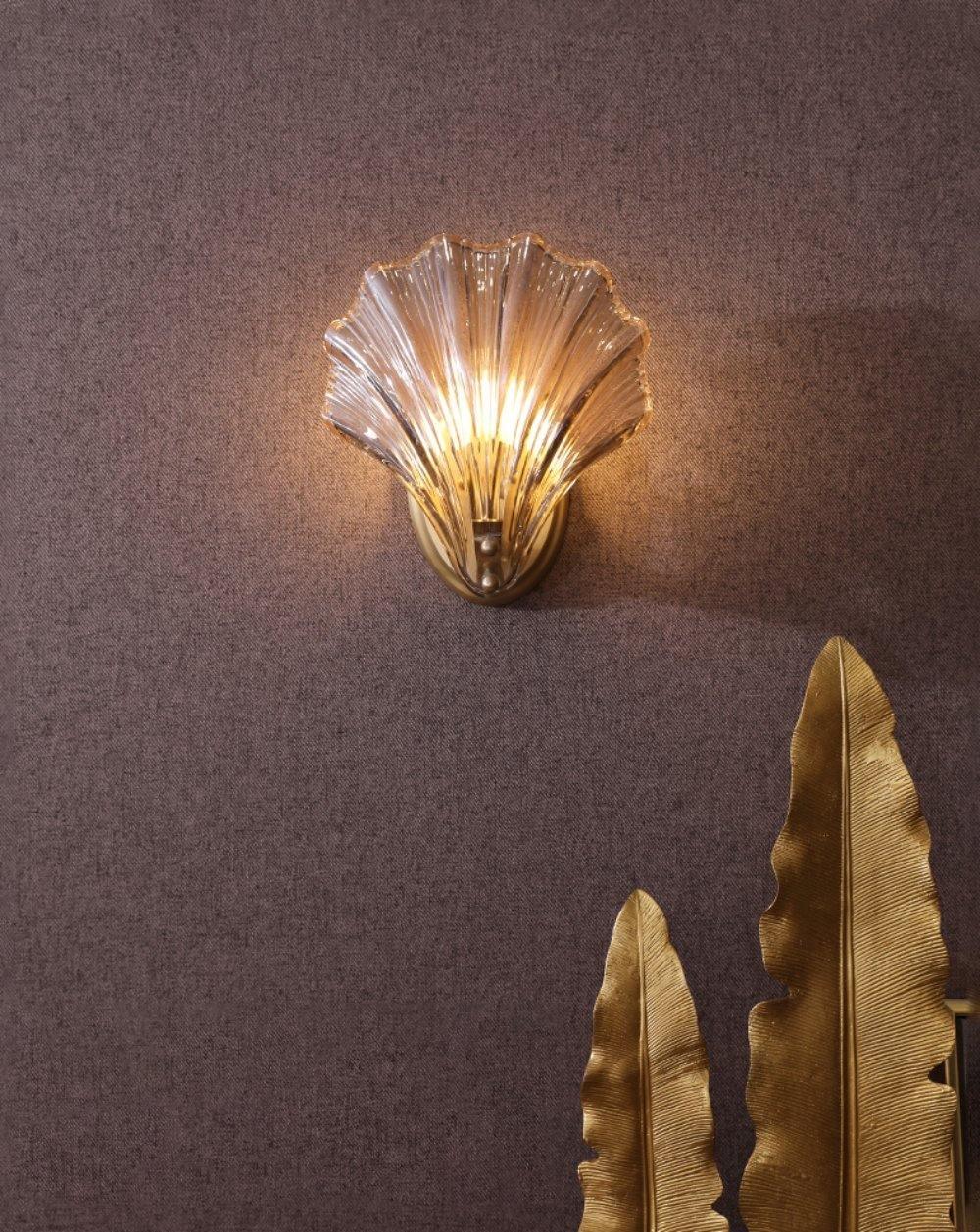 Wall Light Brass Amber - ALGOSA | Coastal Serenity