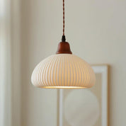 Pendant Light Oak Ceramic - SOLARA | Serene Beauty