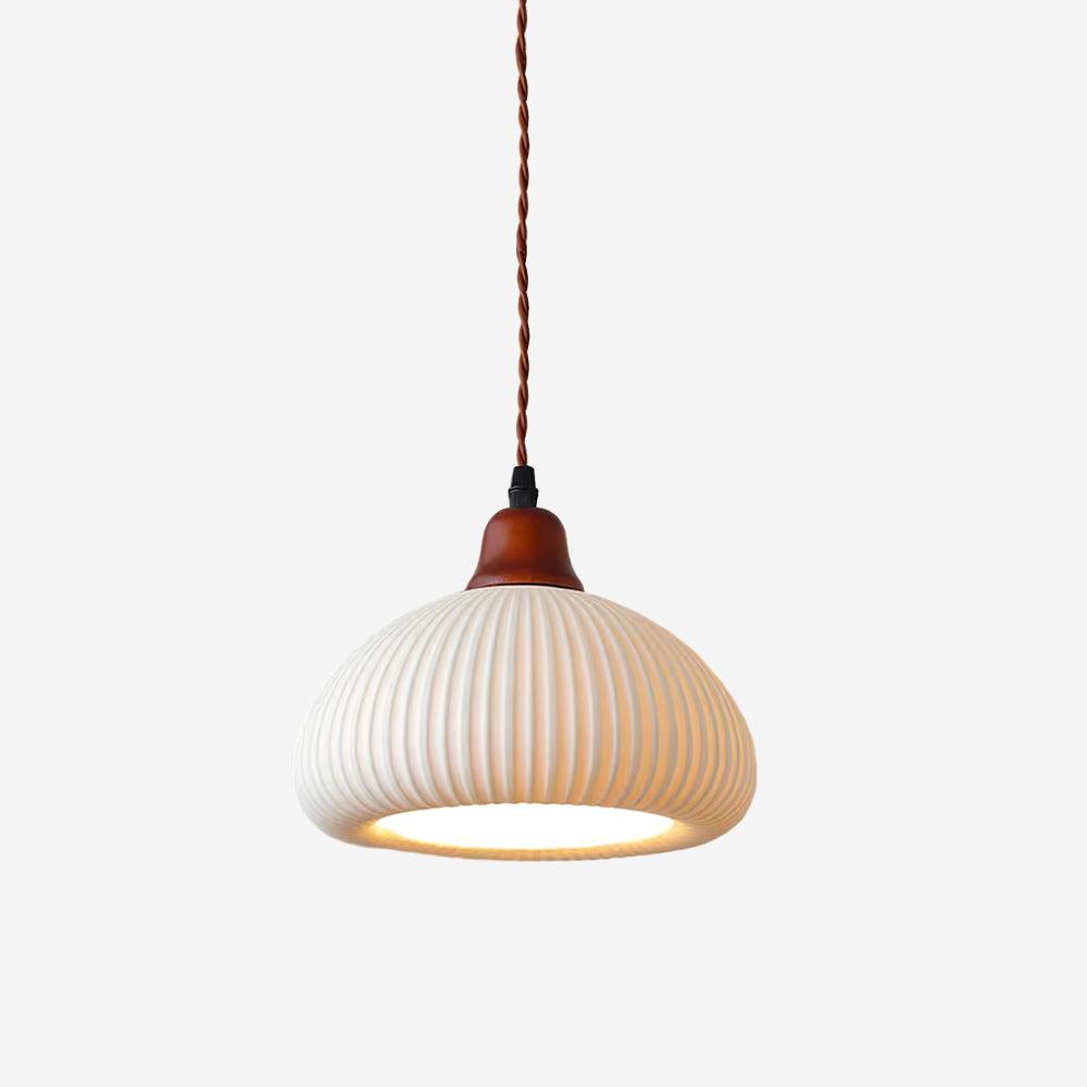 Pendant Light Oak Ceramic - SOLARA | Serene Beauty