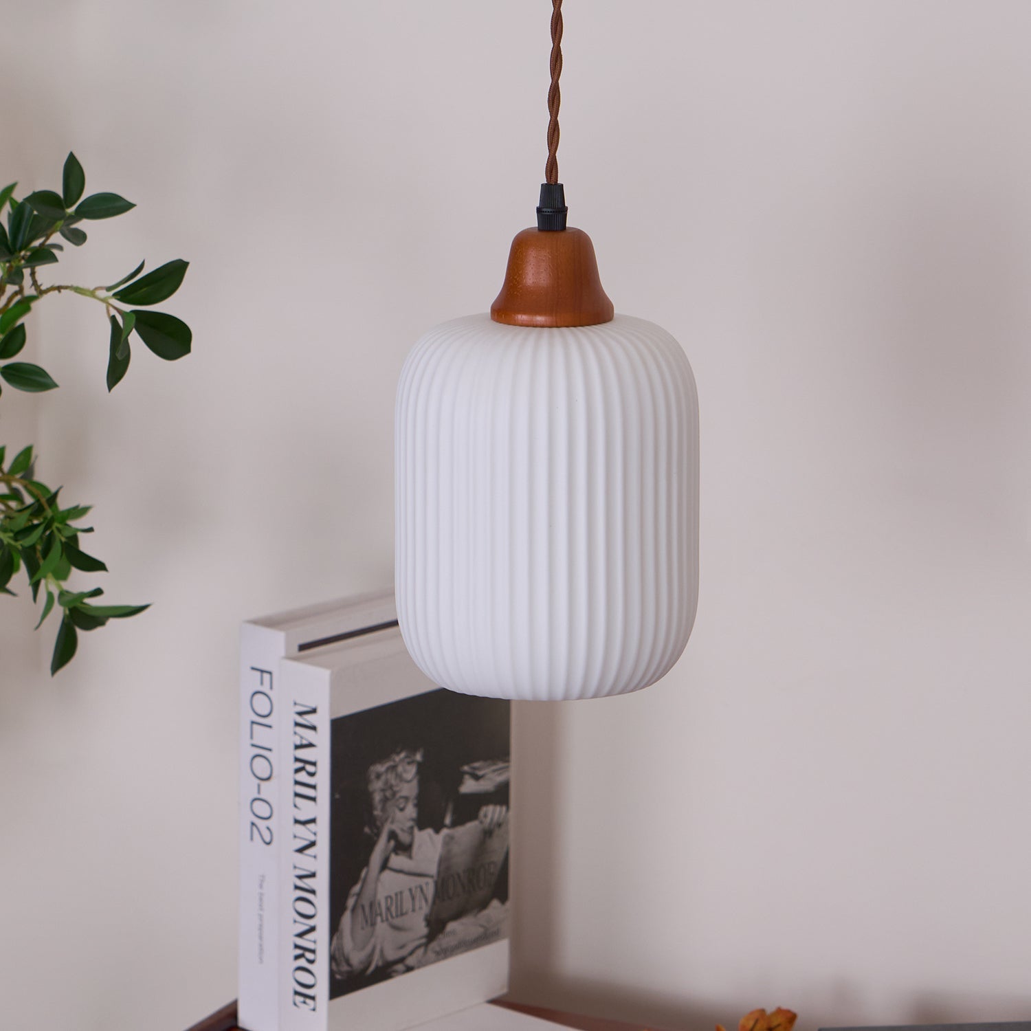 Pendant Light Oak Ceramic - SOLARA | Serene Beauty