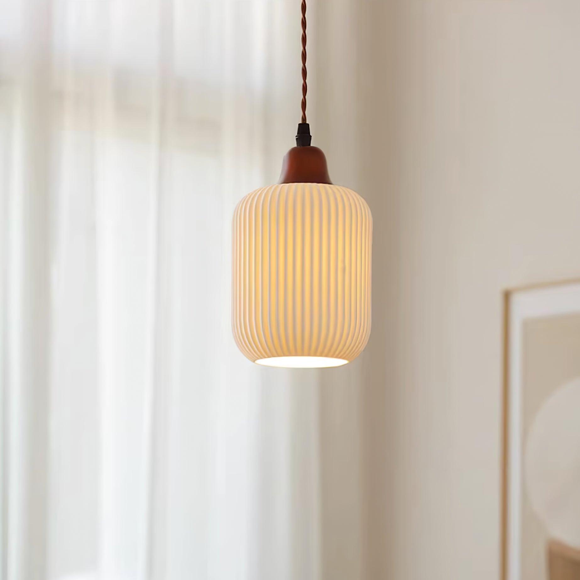 Pendant Light Oak Ceramic - SOLARA | Serene Beauty