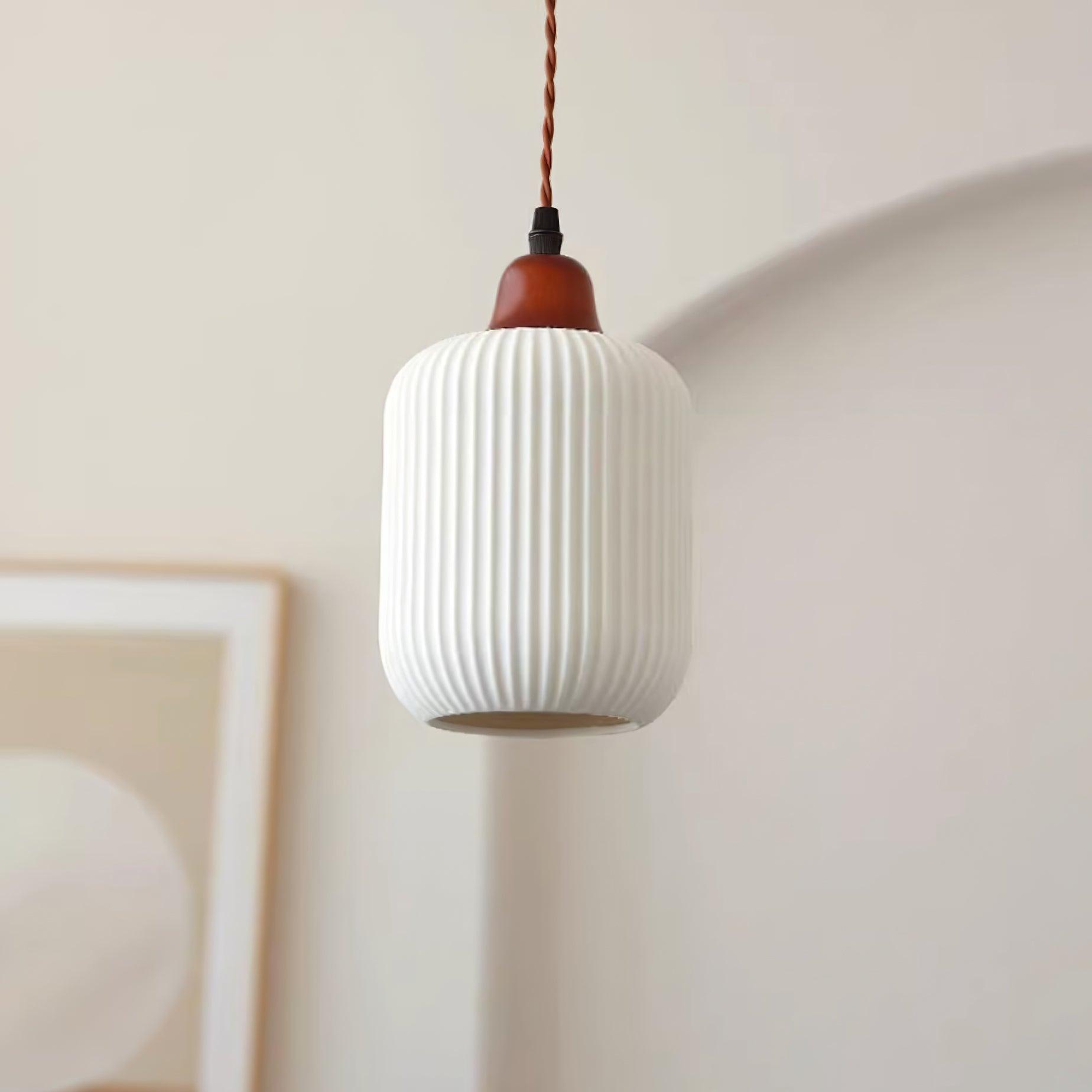 Pendant Light Oak Ceramic - SOLARA | Serene Beauty
