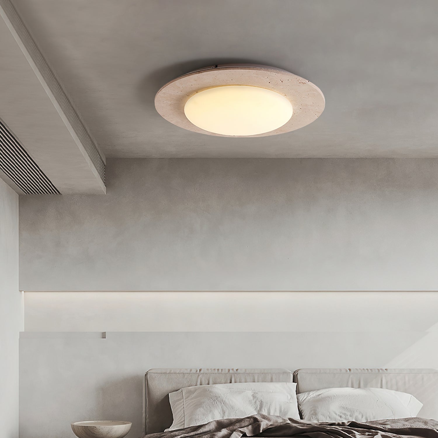 Ceiling Light Travertine Wood - BARYON | Natural Elegance
